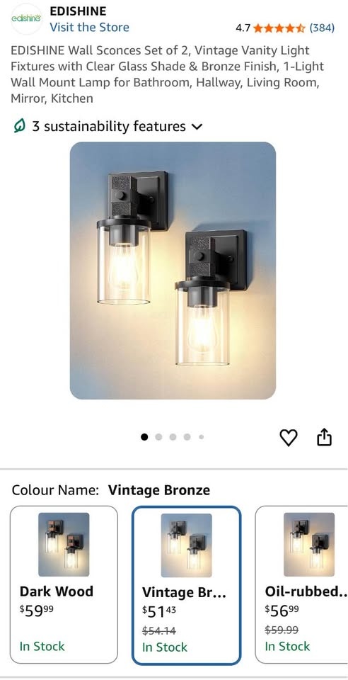 New Wall Sconces Set of 2, Vintage Vanity Light Fixtures - photo 3