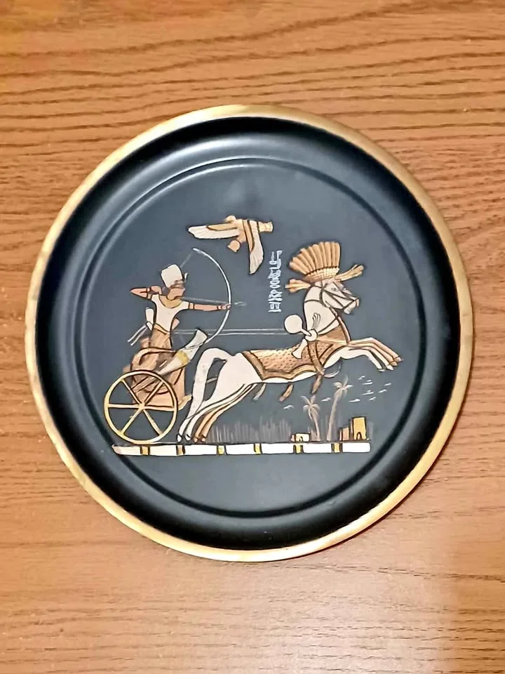Hand Carved Brass King Ramesses II in His War Chariot thumbnail