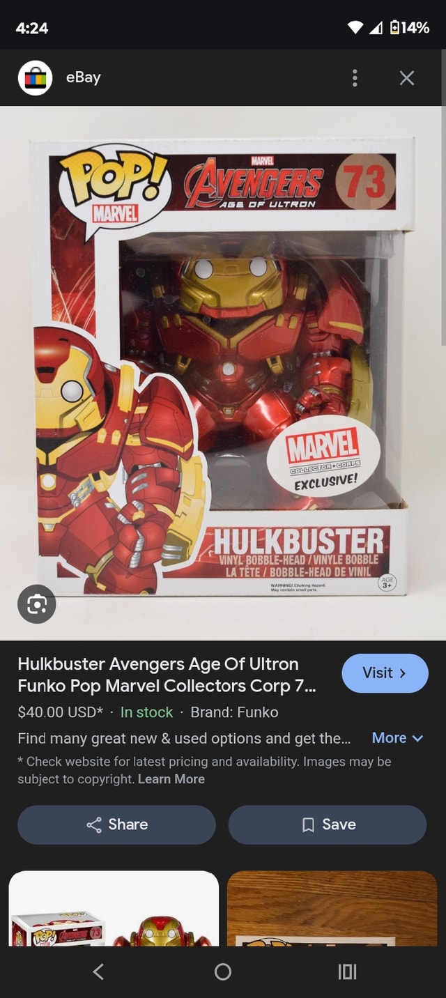 Hulkbuster Funko Pop Bobblehead - Age of Ultron - photo 2