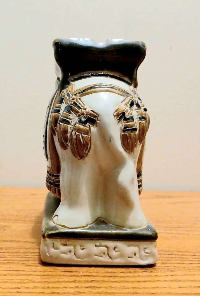 Mid Century Hollywood Regency Chinese Glazed White Elephant image indicator(4)