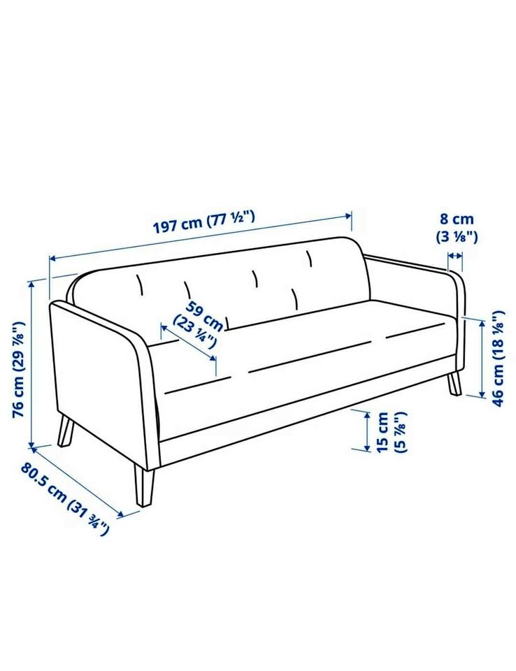 IKEA LINANÄS Dark Gray Sofa Couch