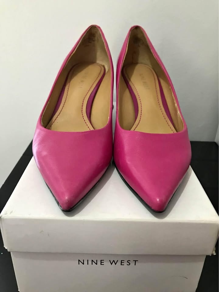 Pink Leather Kitten Heels size 7.5