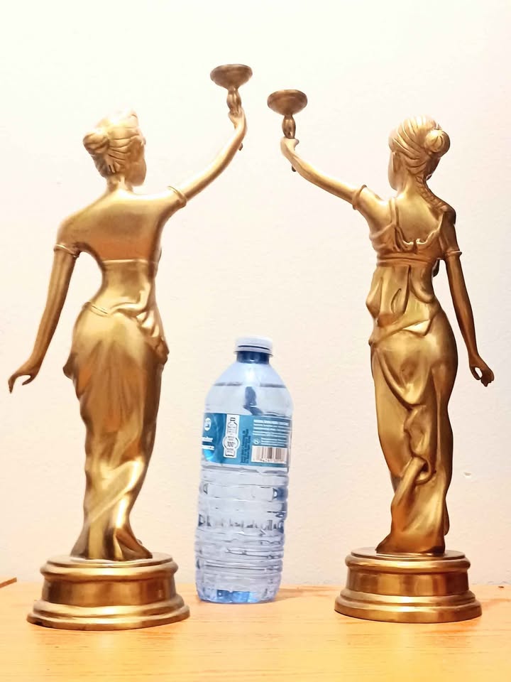 Rare Antique Early 1900's Heavy Tall Brass Statues - photo 4