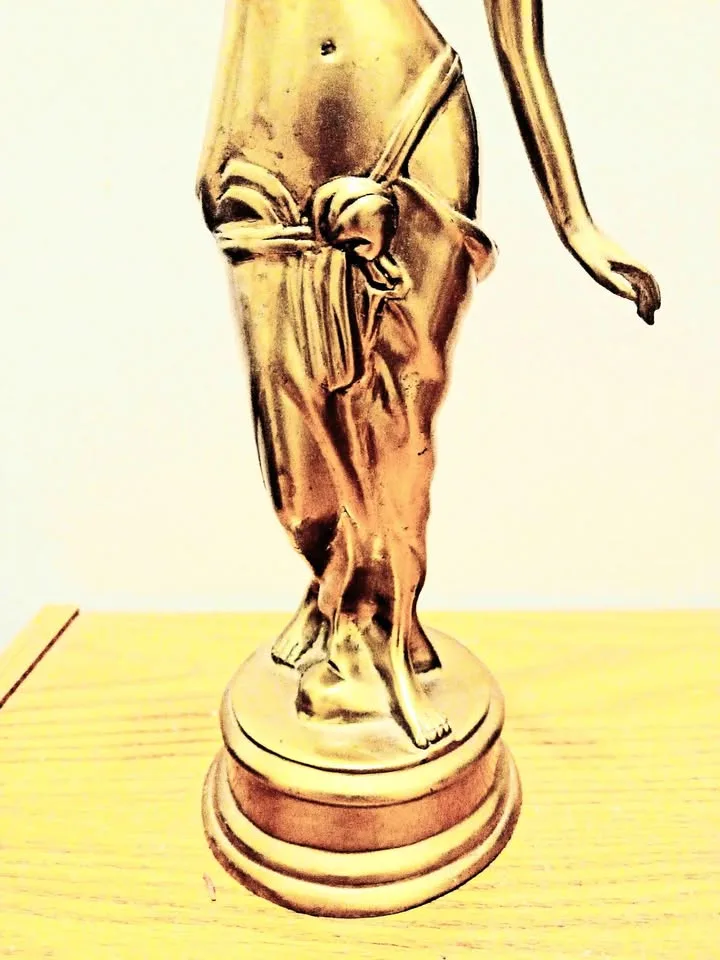 Rare Antique Early 1900's Heavy Tall Brass Statues image indicator(8)