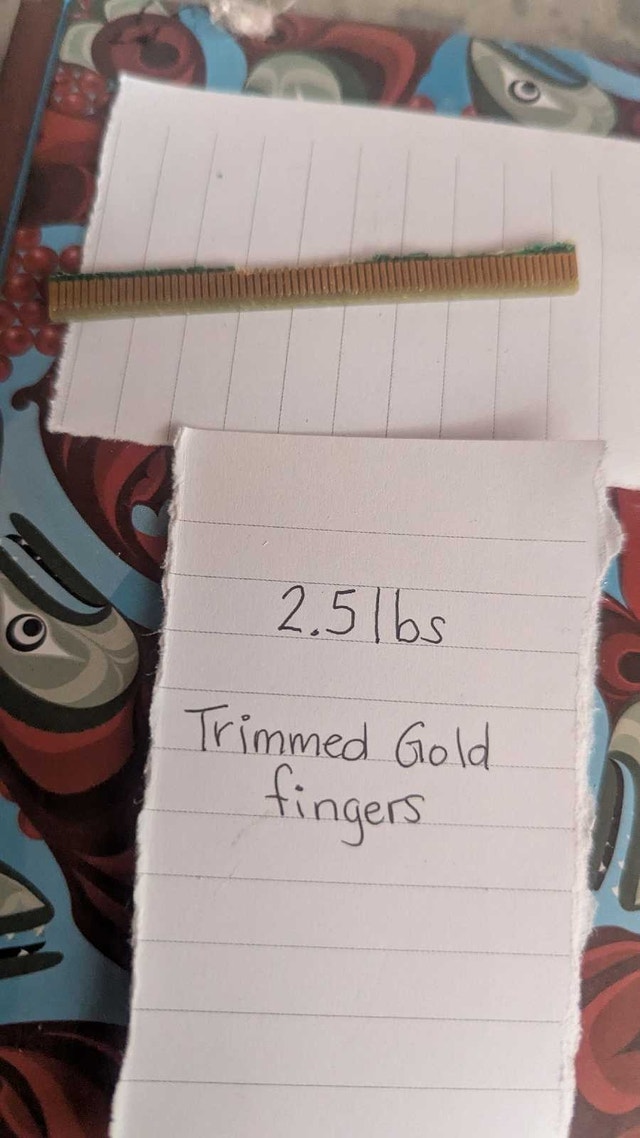 2.5 lbs Clean Trimmed Gold Fingers - High-Yield E-Scrap
