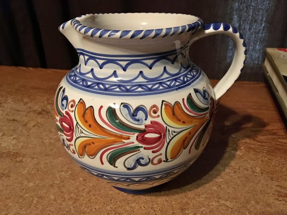 De La Cal Barriea Puente Spanish Art Pottery Pitcher #24