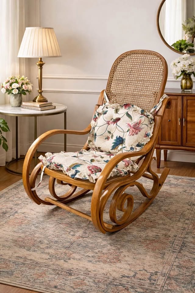 Vintage Brentwood Cane Rocking Chair