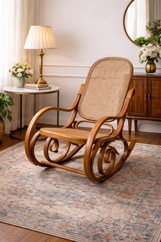 Vintage Brentwood Cane Rocking Chair - photo 2