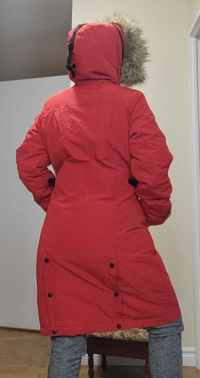 Winter Jacket Long Red Army Blue Notes Size M - photo 2