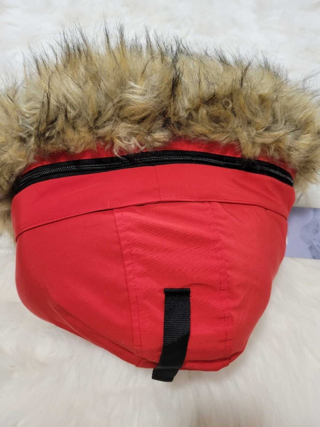 Winter Jacket Long Red Army Blue Notes Size M - photo 3
