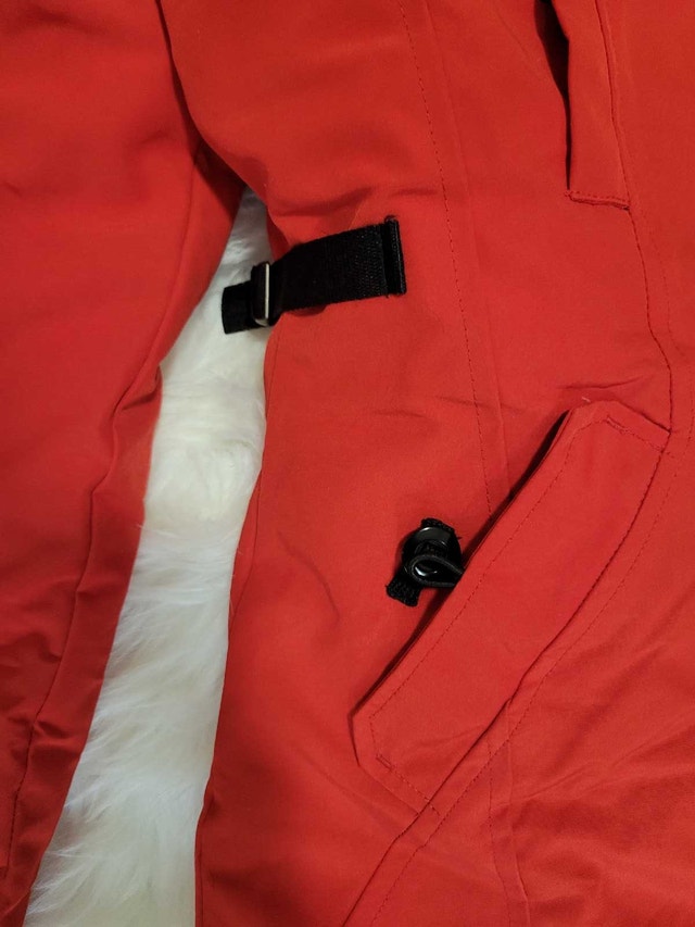 Winter Jacket Long Red Army Blue Notes Size M - photo 4