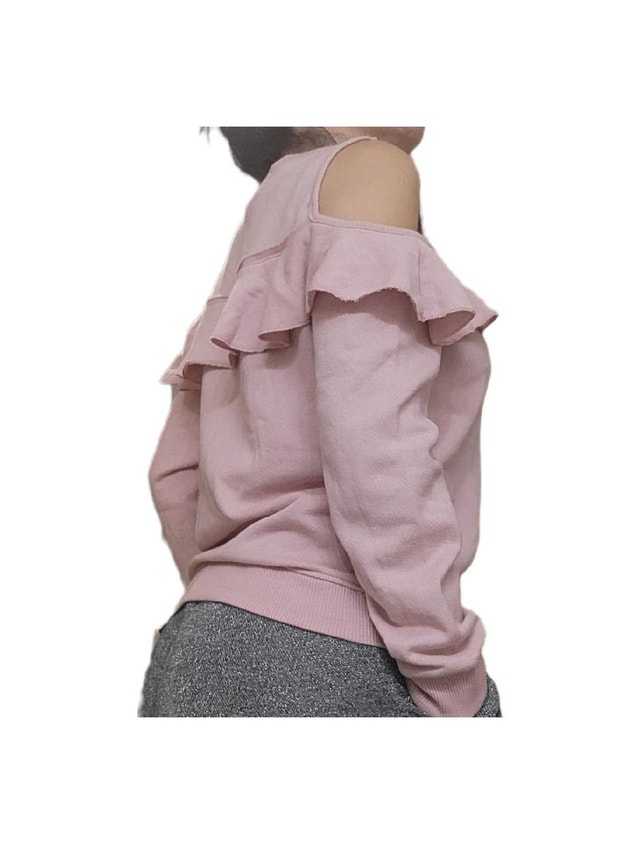 Pink wool sweater, sleeveless at the shoulders, Blue Notes
