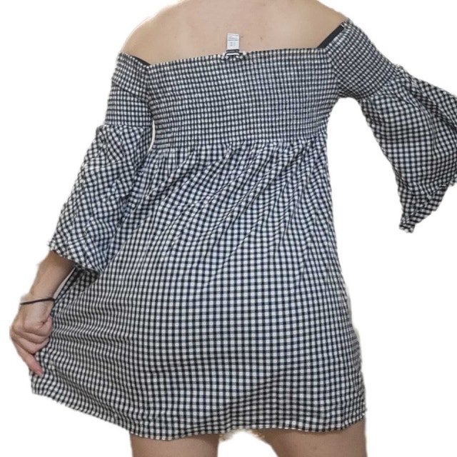 Women's off-the-shoulder plaid dress