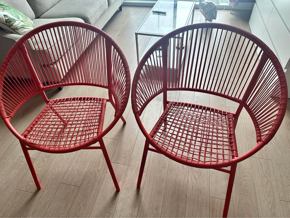 Patio / outdoor chairs set of 2 (orange colour)