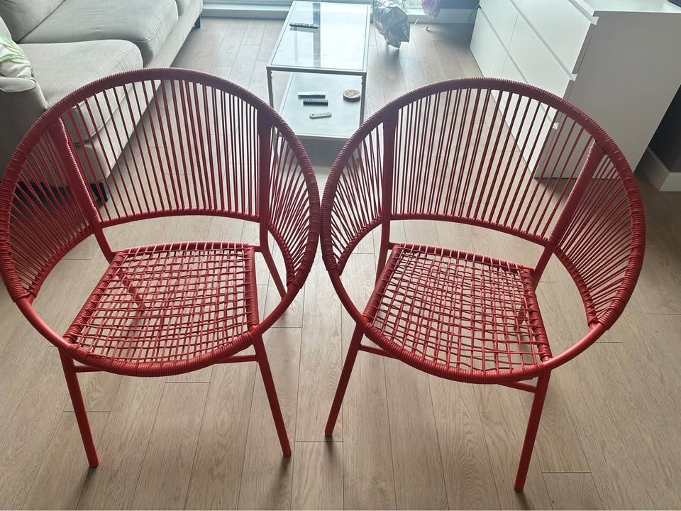 Patio / outdoor chairs set of 2 (orange colour) - photo 2