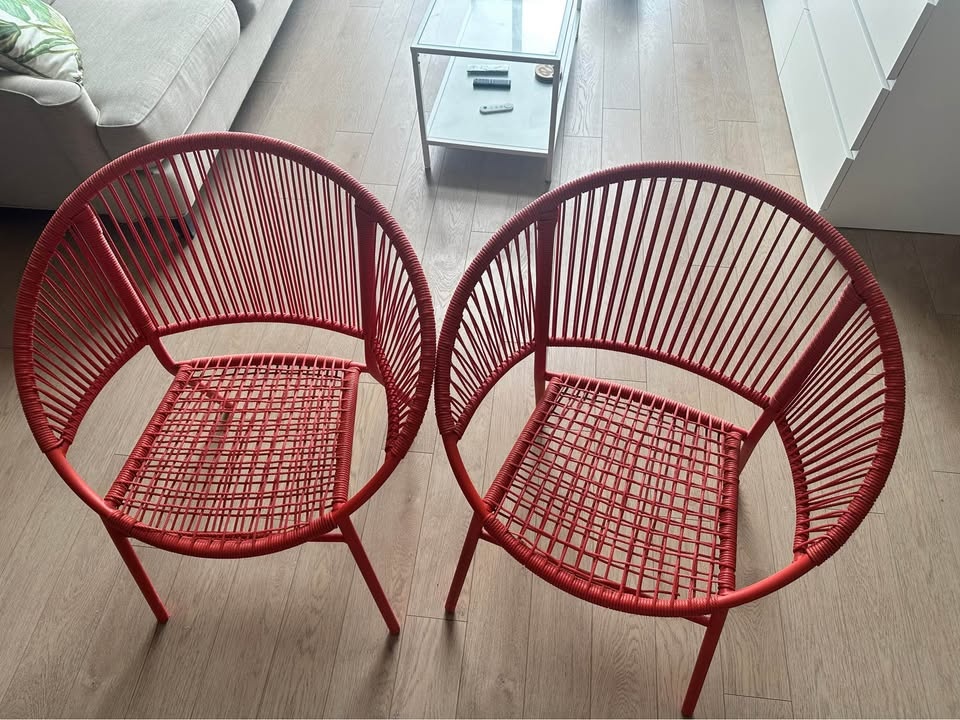 Patio / outdoor chairs set of 2 (orange colour) - photo 3