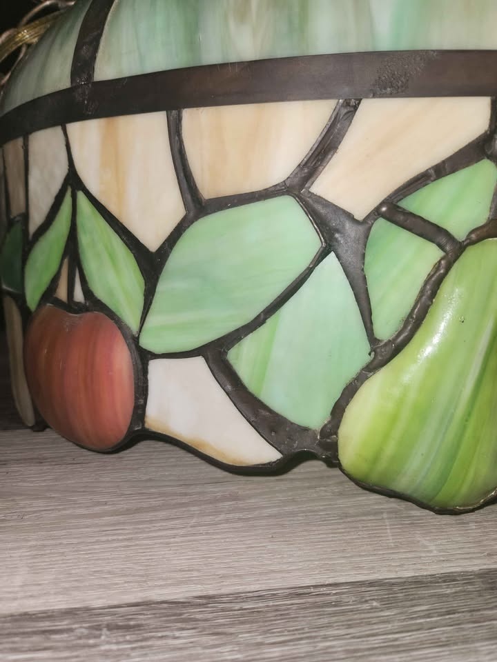 PRICE DROP! Antique Leaded Slag Glass Lamps - Harvest Motif - photo 2