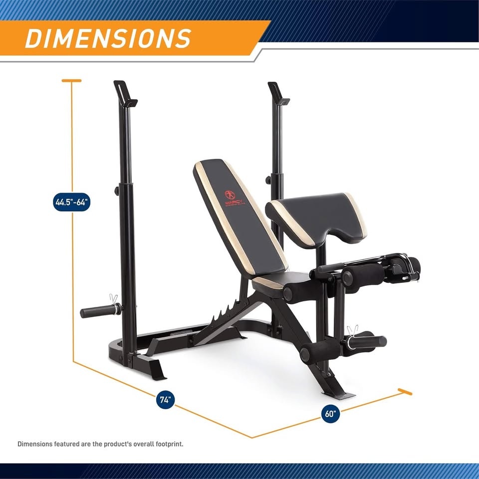 Bench/Squat Rack + 150lbs Plates & Barbell - photo 2