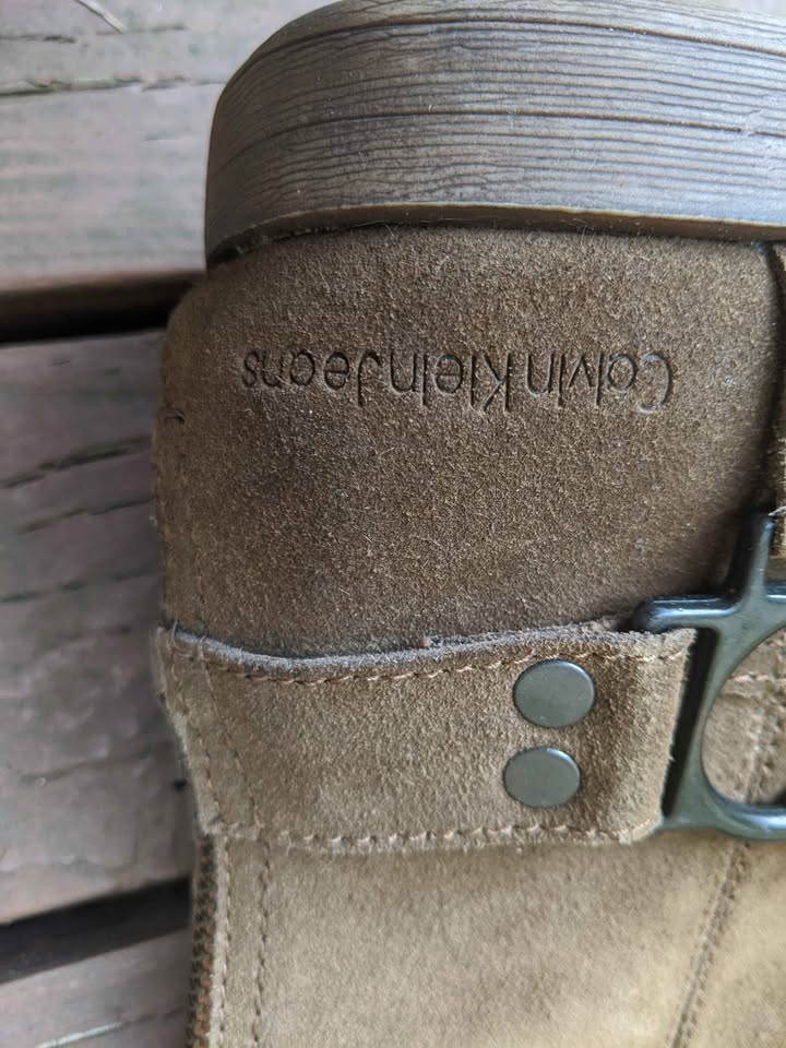 Calvin Klein Palmer Suede Harness Boots Men's 10 Brown Zip Ankle - photo 5