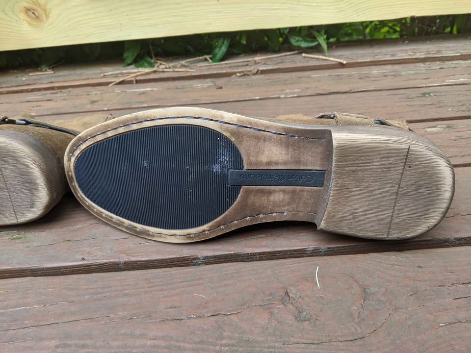 Calvin Klein Palmer Suede Harness Boots Men's 10 Brown Zip Ankle - photo 2