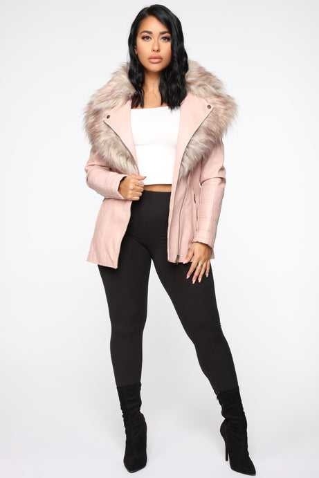 Play It Right Faux Leather Jacket - Blush - photo 2
