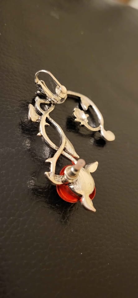 Silver Red Rose Ear Cuff Wrap - photo 2