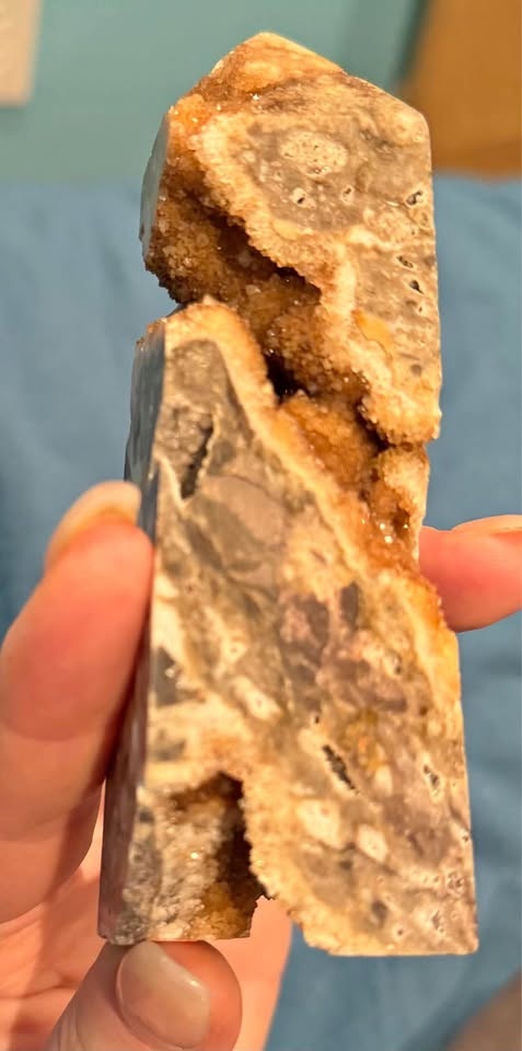 Orange chalcedony/sphalerite