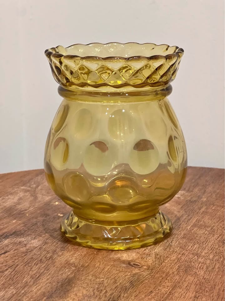 Antique EAPG Amber Glass Spooner - Central Glass Co. 1880s