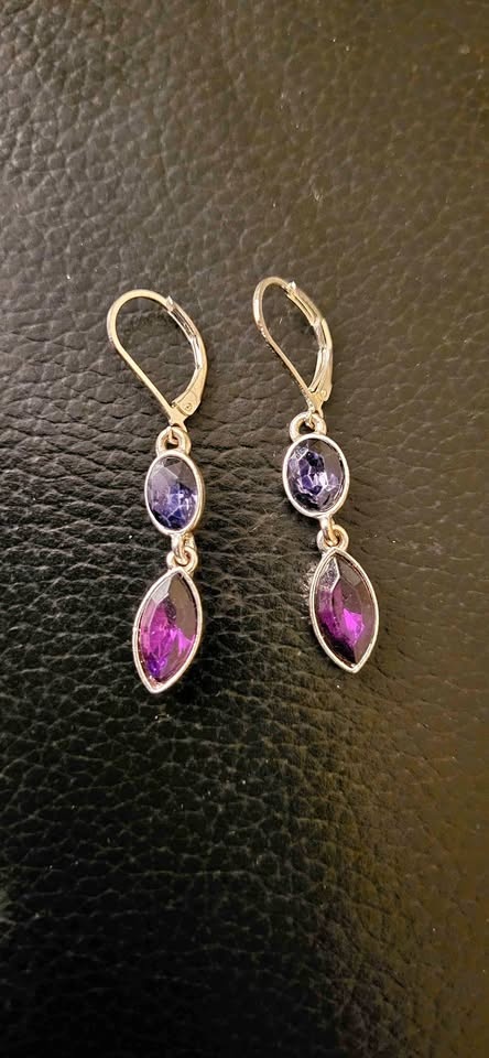 Purple Gemstone Earrings - Napier