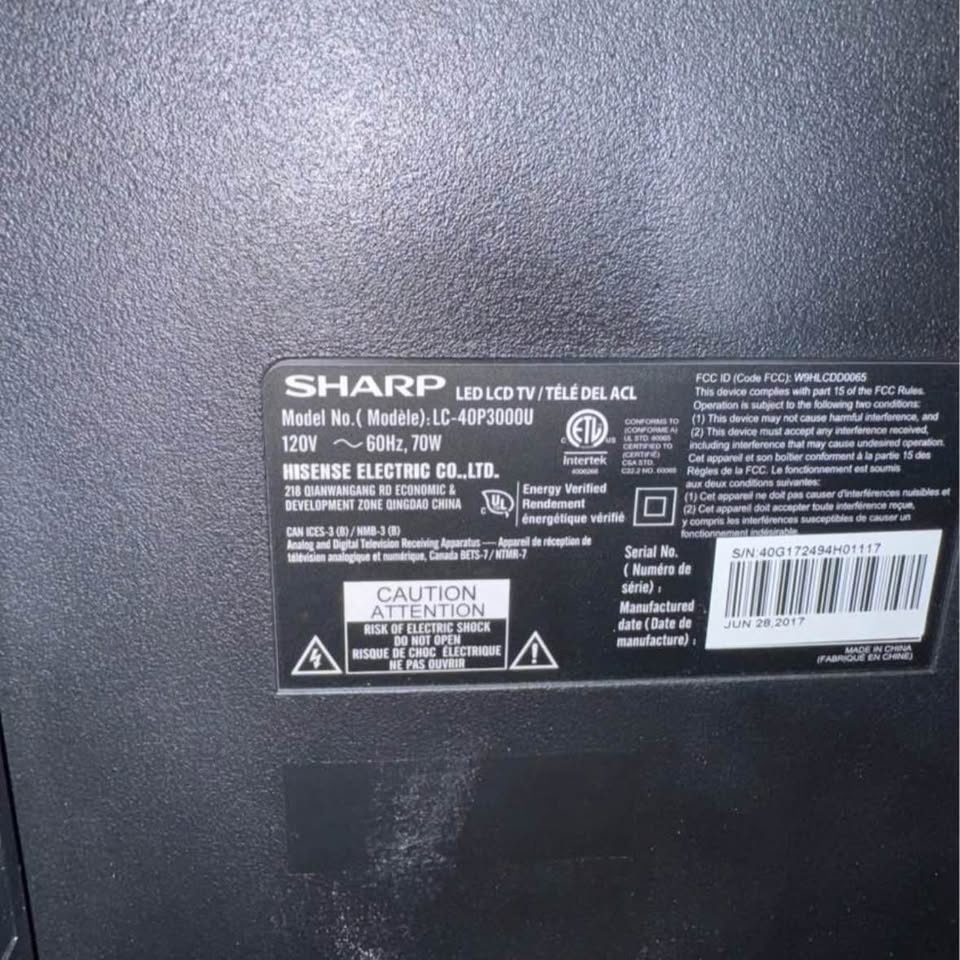 Sharp 40" Smart LED HD TV | Delivery Available - photo 5
