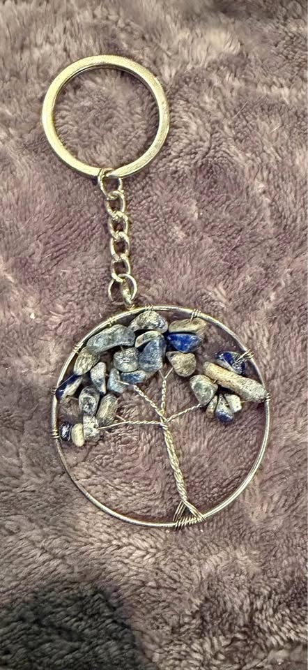 Lapis Lazuli Tree of Life Keychain