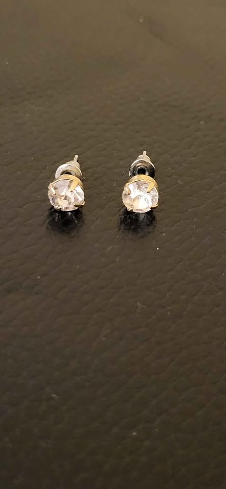 Sparkly Stud Earrings Gold Tone - photo 2