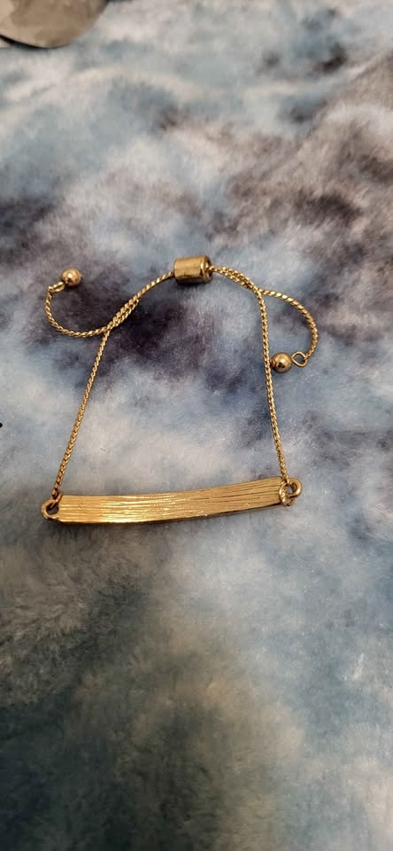 Gold Glitter Bar Bracelet Adjustable - photo 2