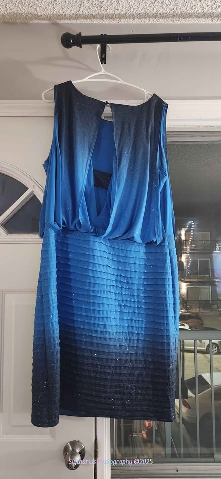 Michel Antoni 18W Blue and Navy Sparkle Dress - photo 2