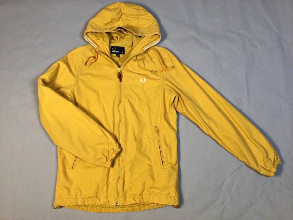 Fred Perry Yellow Hooded Jacket XS