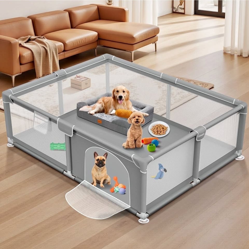 NEW Extra-Large Pet & Puppy Playpen - 71x59" Grey
