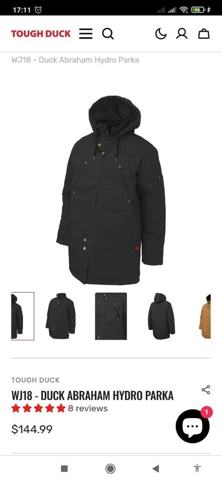 NEW Tough Duck Men's Hydro Parka Black XL Workwear - photo 3