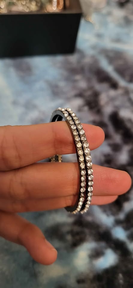 Silver Rhinestone Hoop Earrings - photo 3