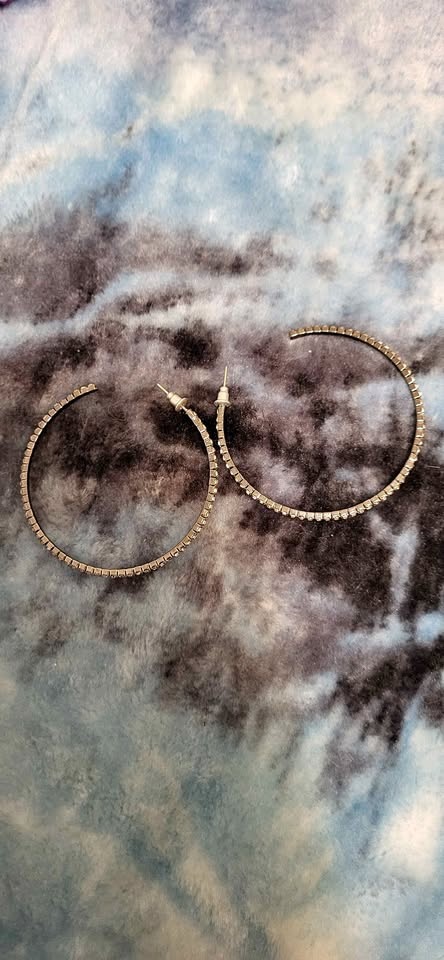 Sparkly Rhinestone Hoop Earrings