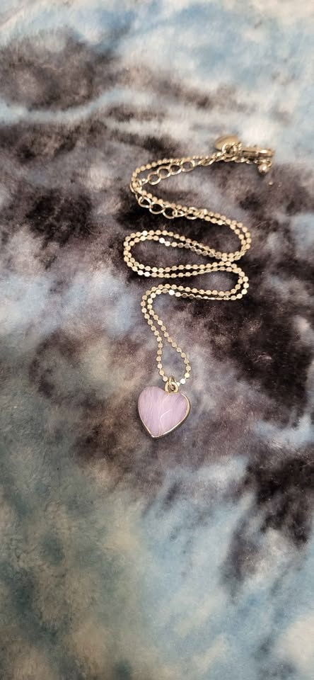 Silver Necklace Purple Heart Pendant - photo 2