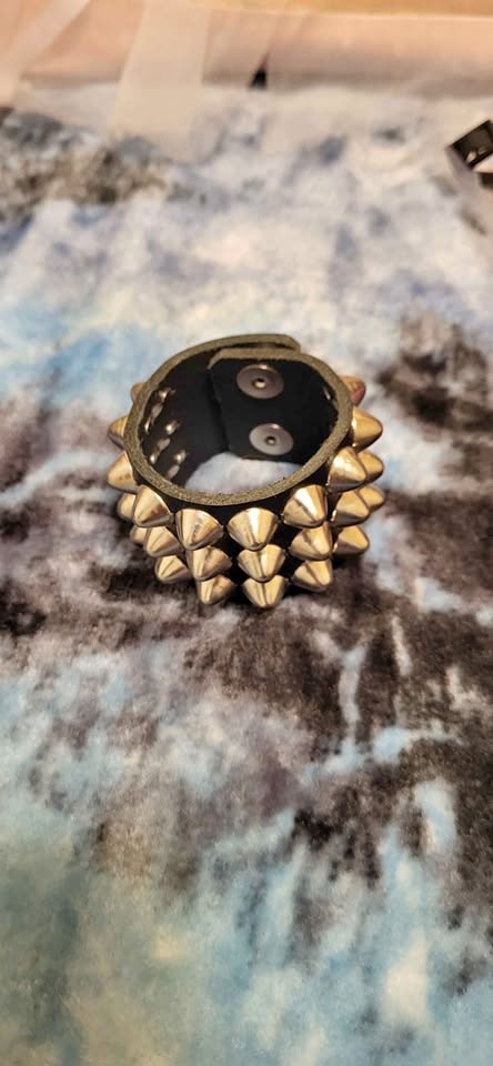 Black Studded Cuff Bracelet