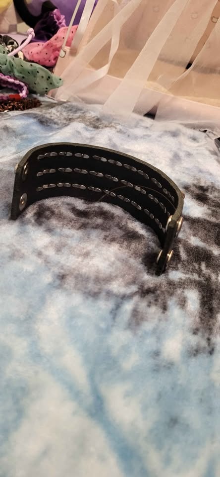 Black Studded Cuff Bracelet - photo 3