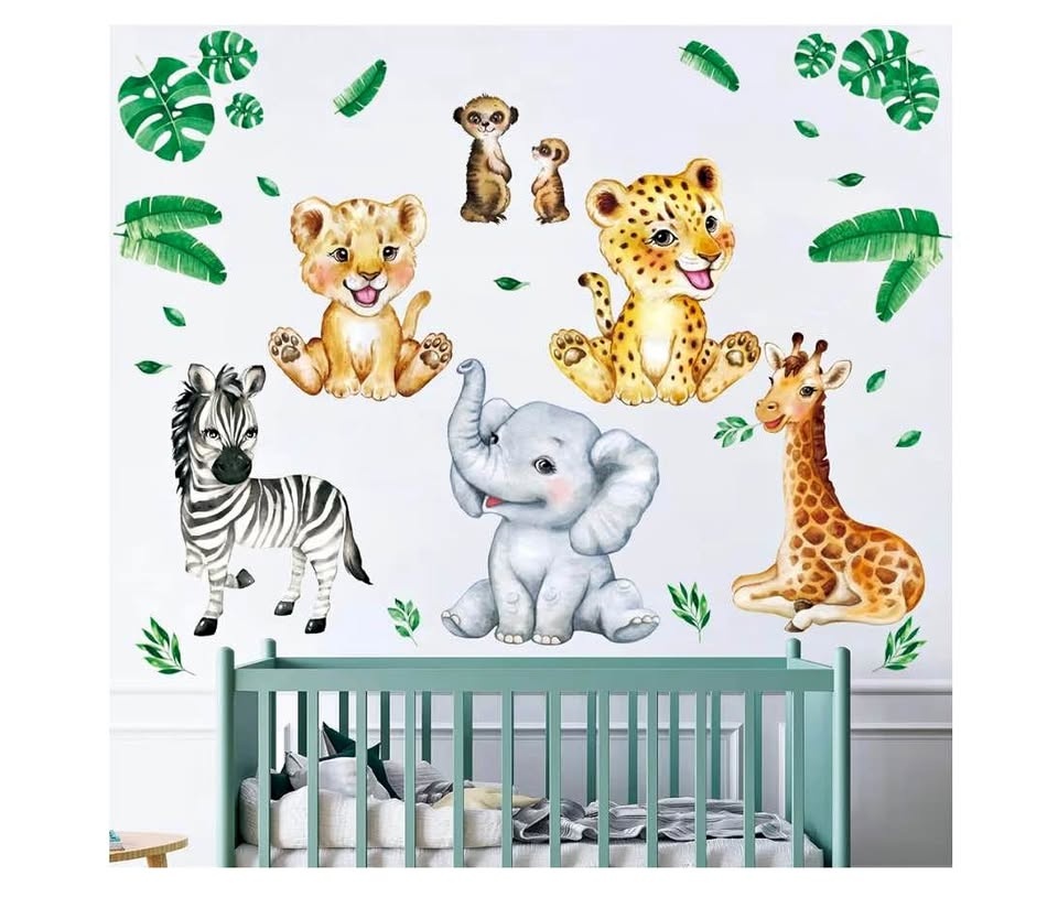 Baby Safari Animals Wall Decals