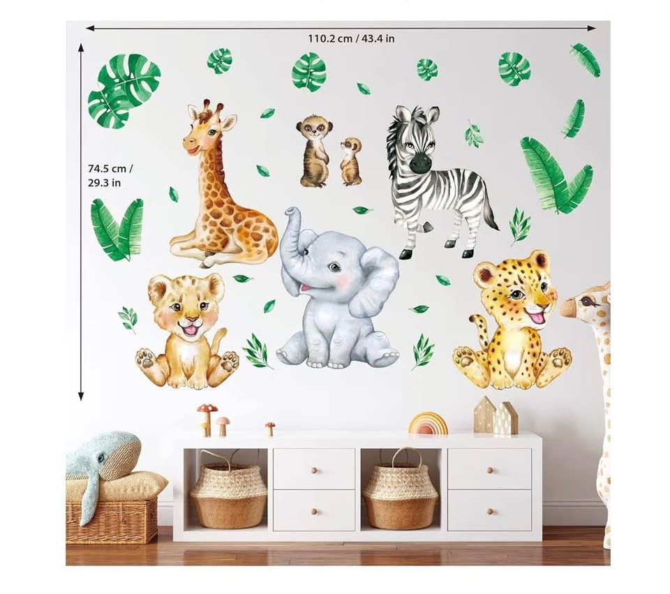 Baby Safari Animals Wall Decals - photo 3
