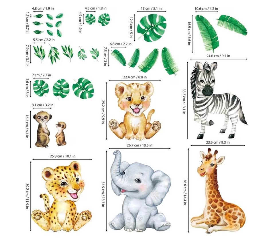 Baby Safari Animals Wall Decals - photo 5