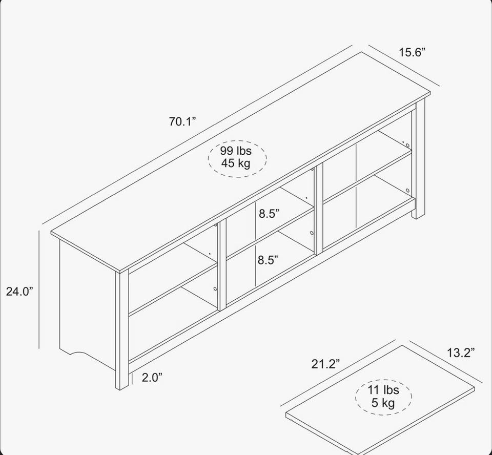 Union Rustic Sunbury Open Storage TV Stand - photo 3
