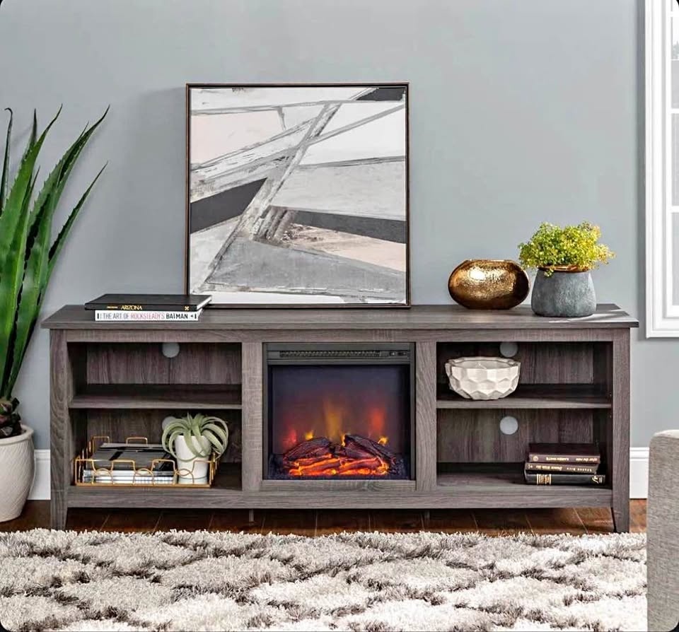 Darby Home Co Kneeland 70" TV Stand w/ Electric Fireplace