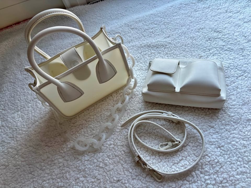 Charles & Keith Link Double Handle Bag - White