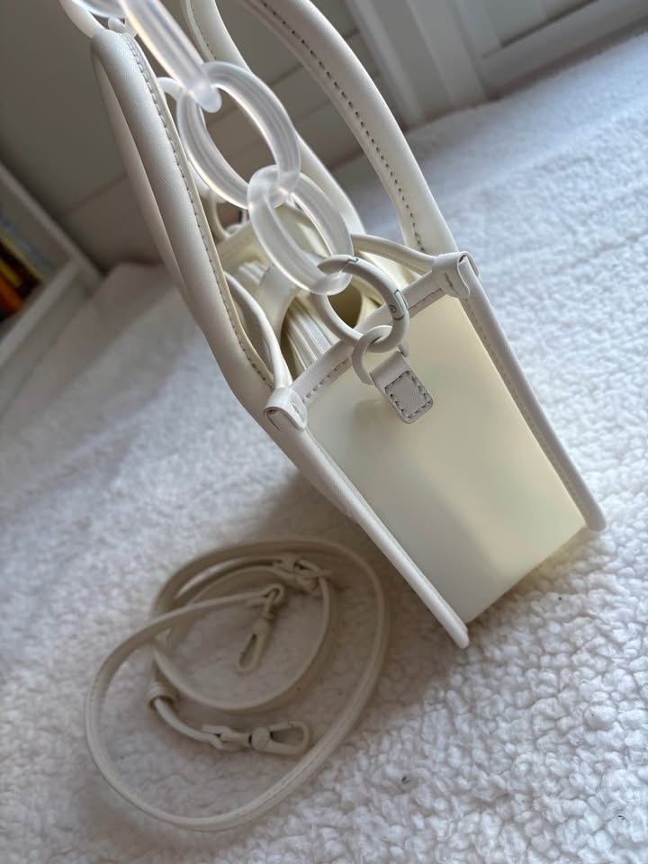 Charles & Keith Link Double Handle Bag - White - photo 5