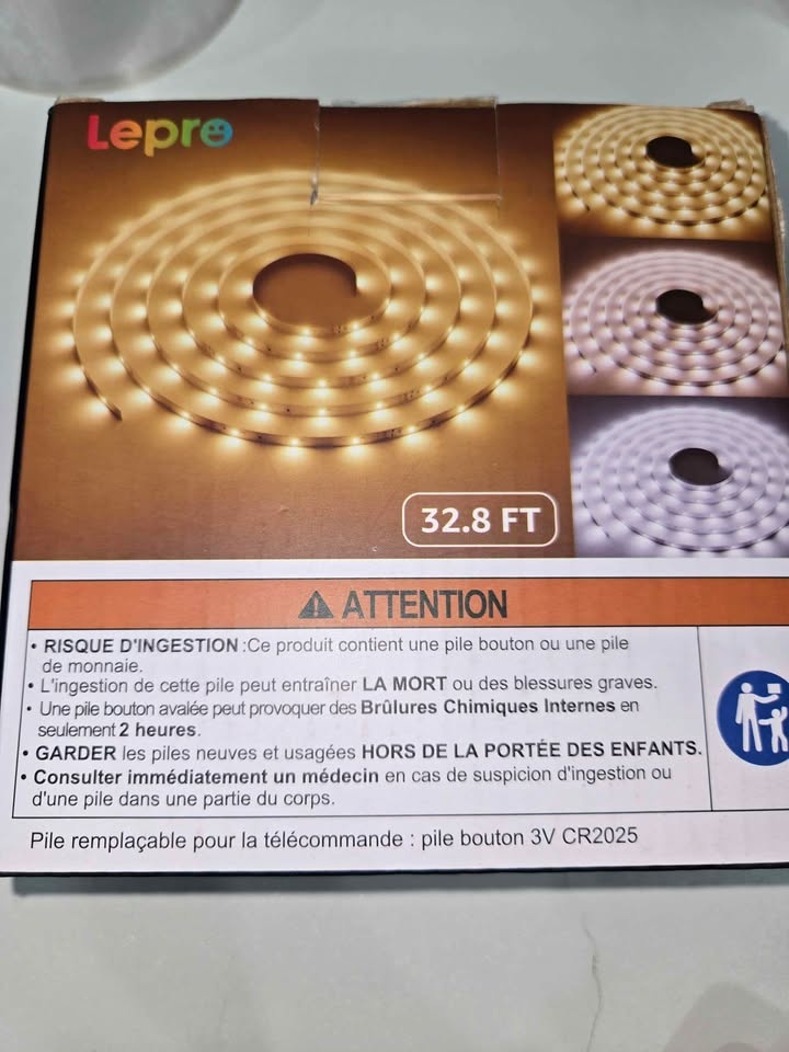Lepro LED Strip Lights, 32.8ft 24V Dimmable, Warm White - photo 3